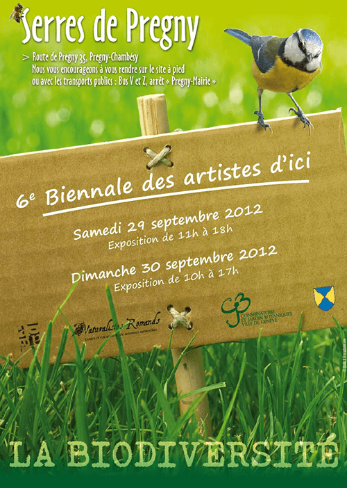 Affiche de la biennale de Cham'Art aux serres de Pregny.