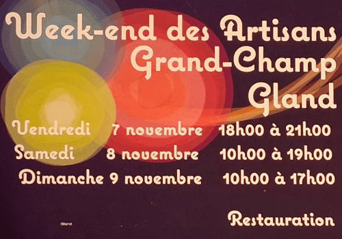 Week-end des artisans Gland 2025.