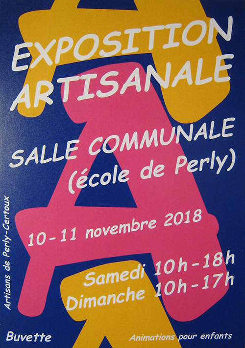 Flyer de l'exposition artisanale de Perly 2018.